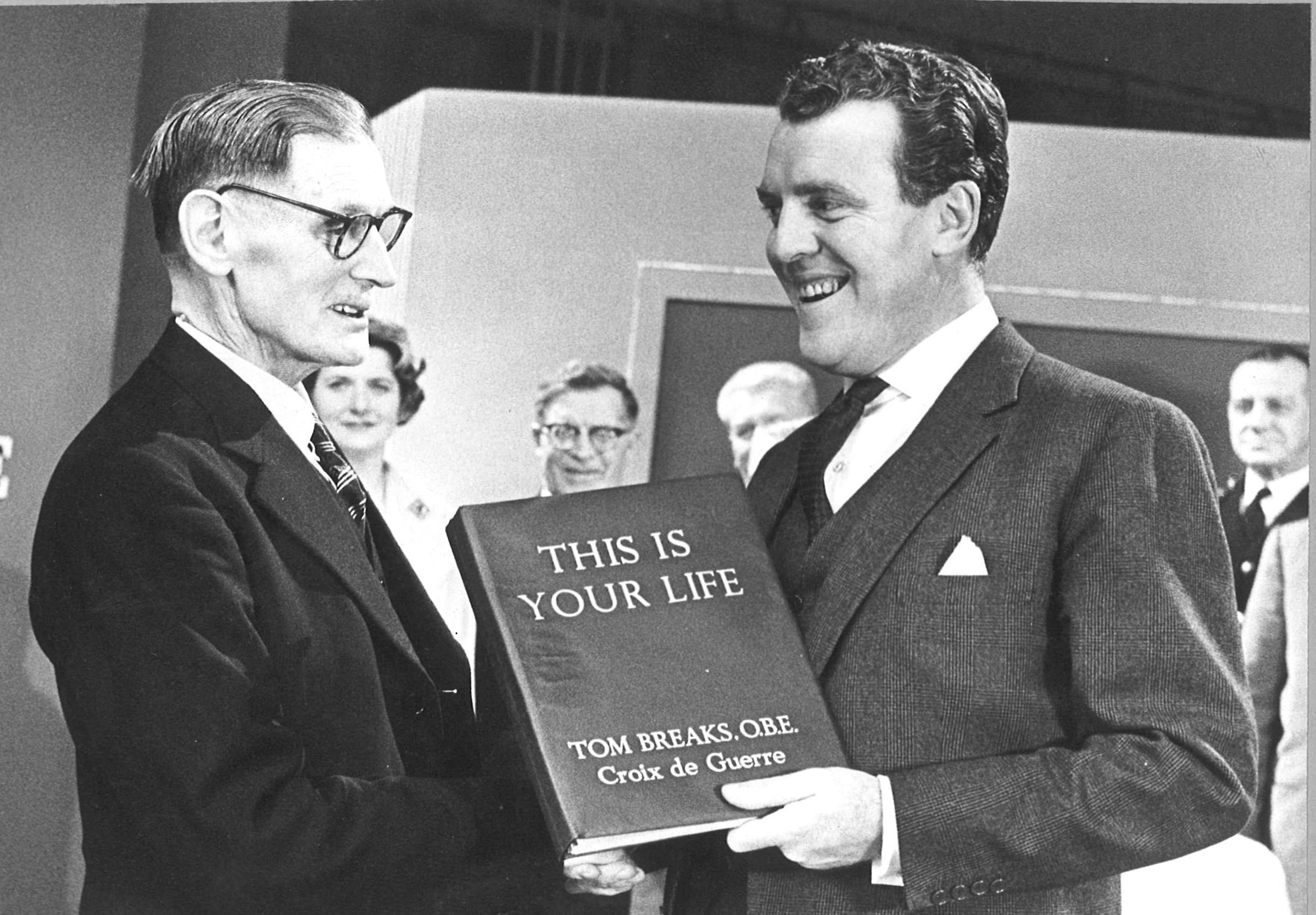 2. Breaks appeared on This is your Life in 1962, with host Eamonn Andrews Breaks with Earmonn Andrews holding This is your life book